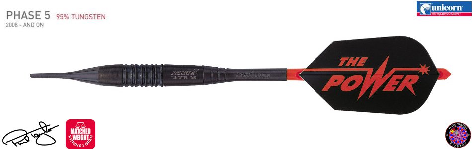 Soft Dartpfeil Set Unicorn - Phase 5 Black Titanium The Power